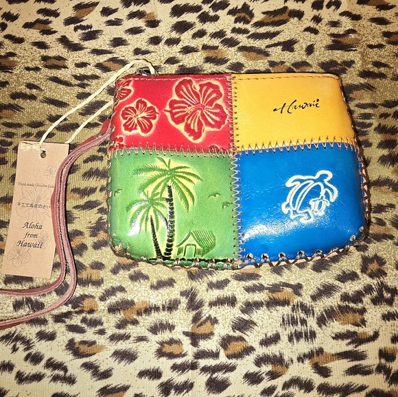 Handbags - 🌺Colorful Hawaiian Leather Patchwork Women's Lipstick Pouch - Mini Wristlet